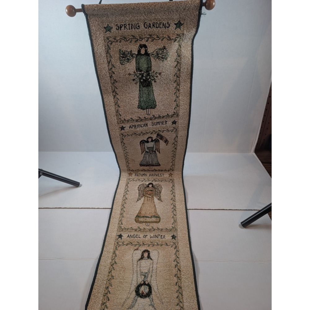Cindy Shamp Angel of the Seasons Bell Pull Tapestry Wall Hanging USA 41